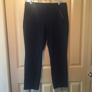 Black dress pants w/ vegan leather accents